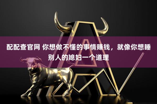 配配查官网 你想做不懂的事情赚钱，就像你想睡别人的媳妇一个道理