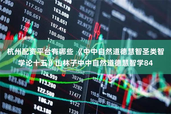 杭州配资平台有哪些 《中中自然道德慧智圣类智学论十五》山林子中中自然道德慧智学84